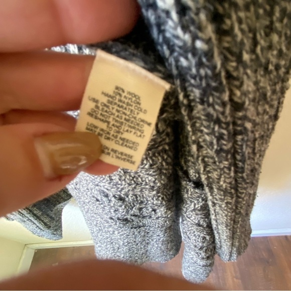 Anthropologie Bird on Wire Charcoal Gray High Low Open Front Wool Cardigan SZ M - Picture 8 of 10